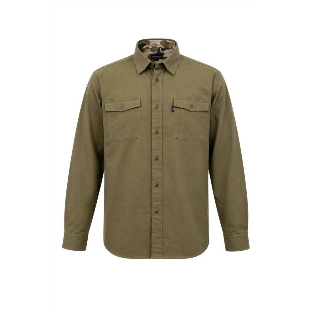 NEW HEYBO OUTDOORS men's prairie oak bottoms button down traditions shirt in cam